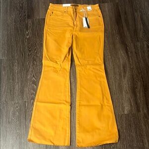 Women's Flare Jeans in Mustard Yellow
